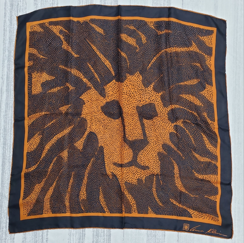 Vintage Anne Klein Lion Logo Scarf